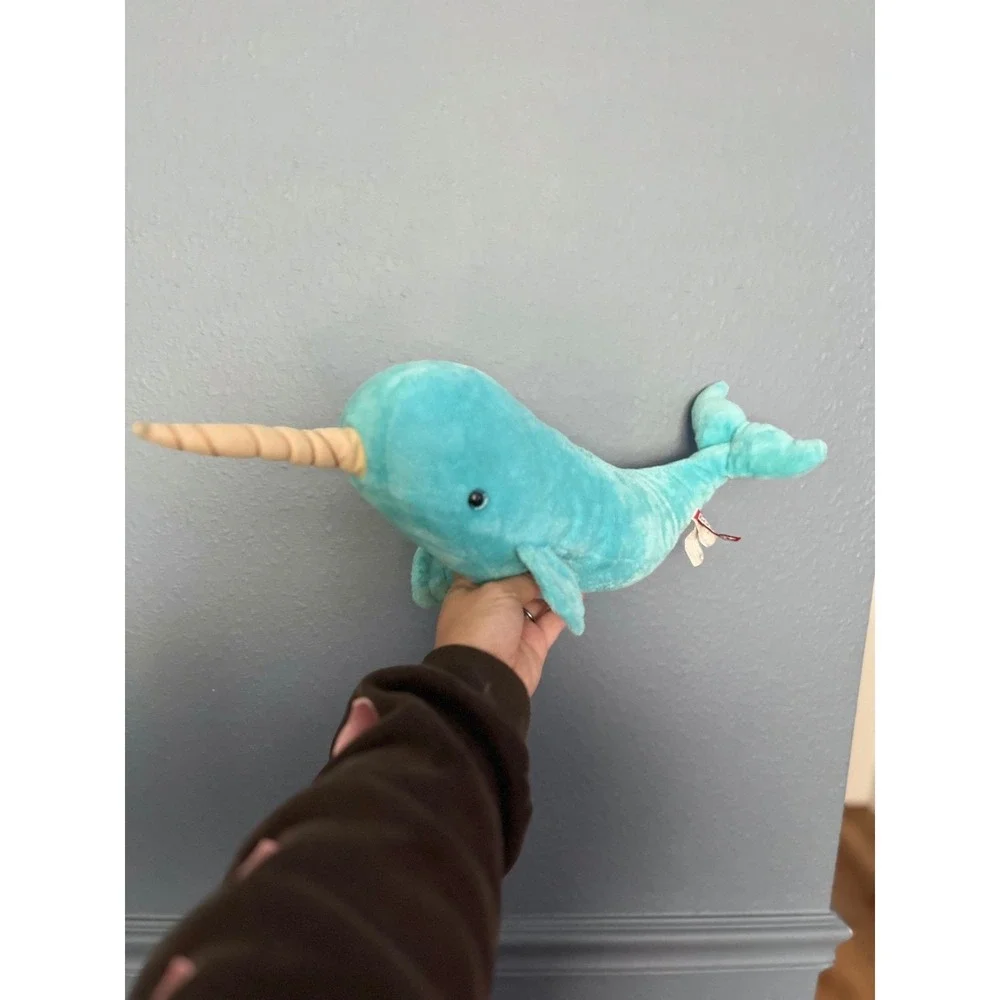 Douglas Plush Narwhal Toy Teal‎ Blue Stuffed Animal Soft Plushie
